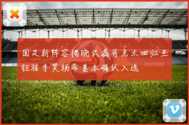 国足新阵容揭晓武磊蒋光太回归王钰栋李昊杨希基本确认入选